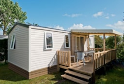 Mietunterkunft - Mobilheim Bahamas Confort 34M² - 3 Zimmer + Überdachte Terrasse + Geschirrspülmaschine - Camping La Touesse