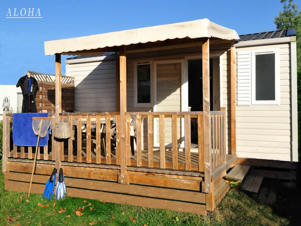 Mietunterkunft - Mobilheim Aloha 24.20M² - 2 Zimmer + Überdachte Terrasse - Camping La Touesse