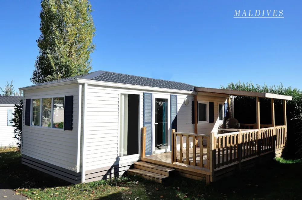 Mietunterkunft - Mobilheim Maldives 34 M² - 2 Zimmer + Überdachte Terrasse - Camping La Touesse