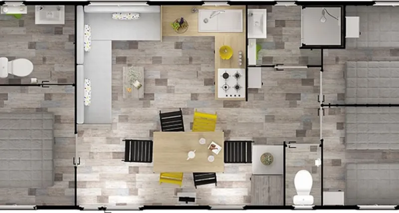 Mobilhome Santa Fe Premium 36M² - 3 Chambres + 2 Sdb + Terrasse Couverte