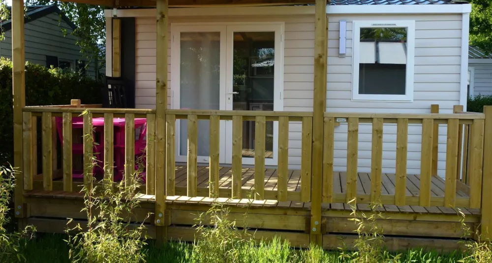 Mietunterkunft - Mobilheim Cahita 17M² - 1 Zimmer + Überdachte Terrasse - Camping La Touesse