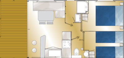 Mobile home Tourmalet 2 chambres = draps + serviettes +ménage — 3