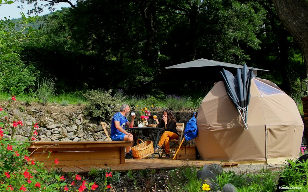Location - Dodôme Étoilé - Hébrgement Insolite - Camping écovillage SOLEIL DU PIBESTE