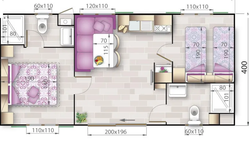 Mobilhome Ciclamino 32M²