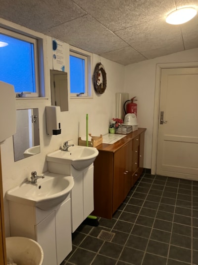 Pitch + motor home outside the gate