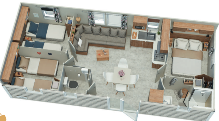 Mobil-Home 3 Chambres Magnolia Irm 30 M² Climatisation