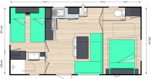 Mobil-Home Ketch 2 Chambres - Capacité Maxi
