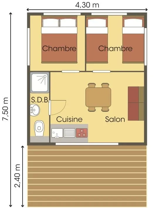 Cabane Lodge 2 Chambres  - Capacité Maxi