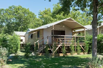 Mietunterkunft - Cabane Lodge 2 Zimmer - Camping Les Chèvrefeuilles