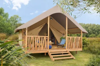 Location - Cabane Lodge 2 Chambres  - Capacité Maxi - Camping Les Chèvrefeuilles