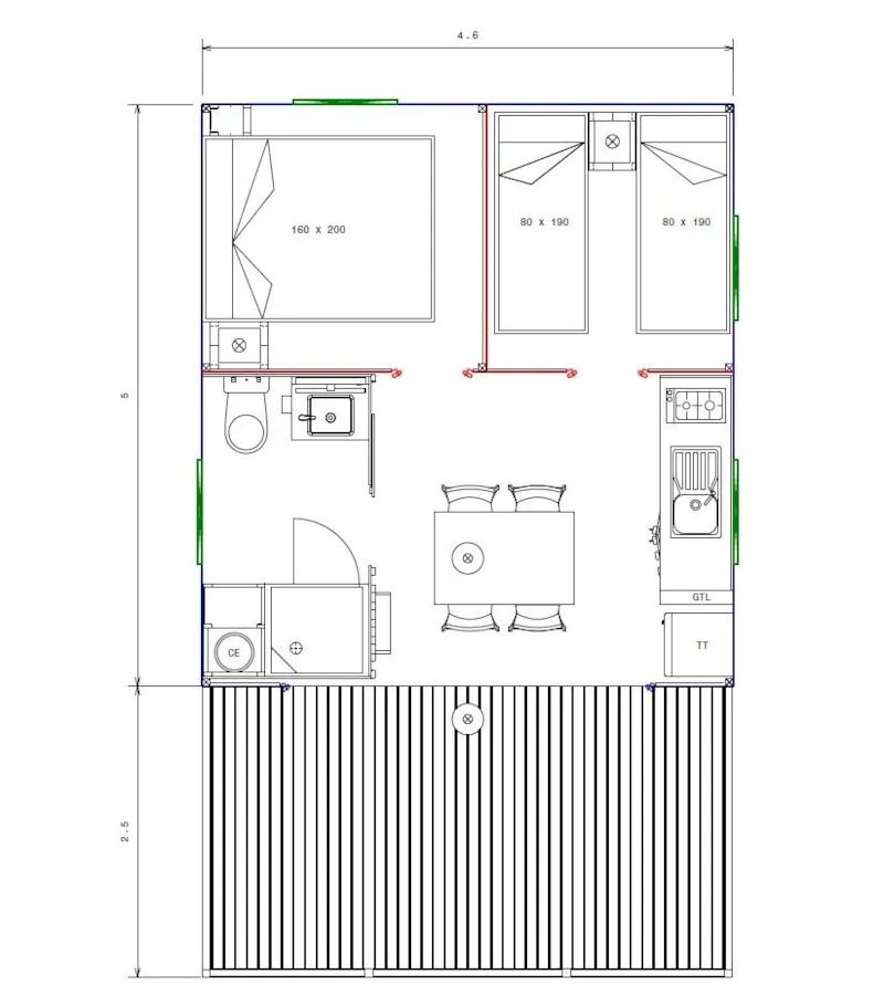 Cabane Lodge 2 Chambres  - Capacité Maxi