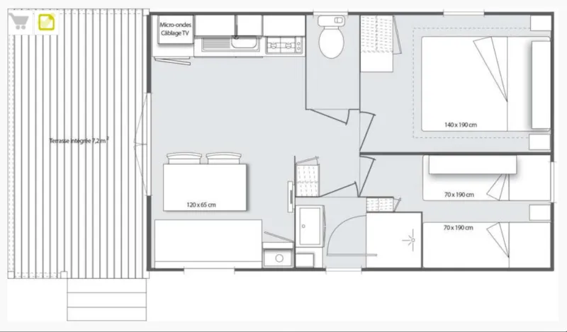 Cabane 4 Pers Clim 2Ch