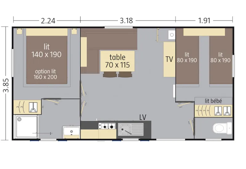 Mobil-Home 4 Pers Clim