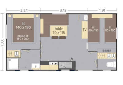 Mobile home with air conditioning