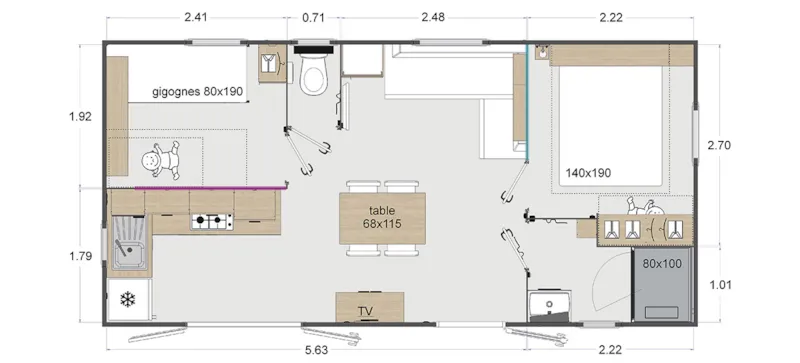 Mobil-Home Premium 4 Pers Clim