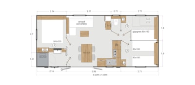 Mobil-home Premium "SPA" with Clim - 3 bedrooms 2025