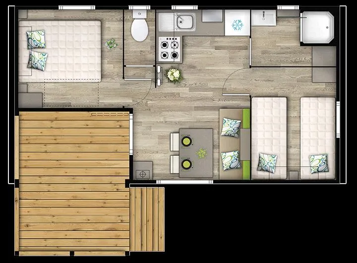 Mobil Home Malaga Duo Compact 23M² + Terrasse Couverte