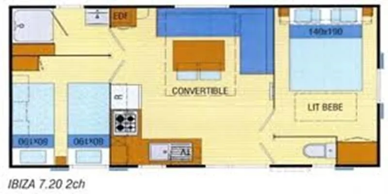 Mobil Home Ibiza 27,5M² + Terrasse Semi-Couverte