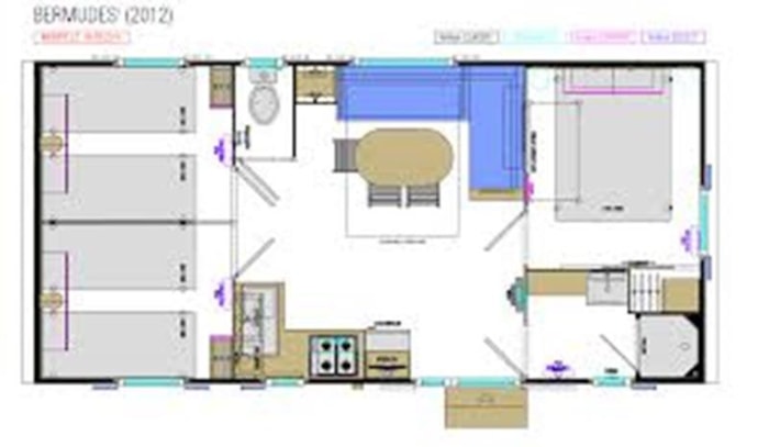 Mobil Home Bermudes 31M² + Terrasse Semi-Couverte  (Modèle 2012)
