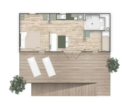 Mobil Home 2 Habitaciones Pmr 35 M² - Terraza Cubierta