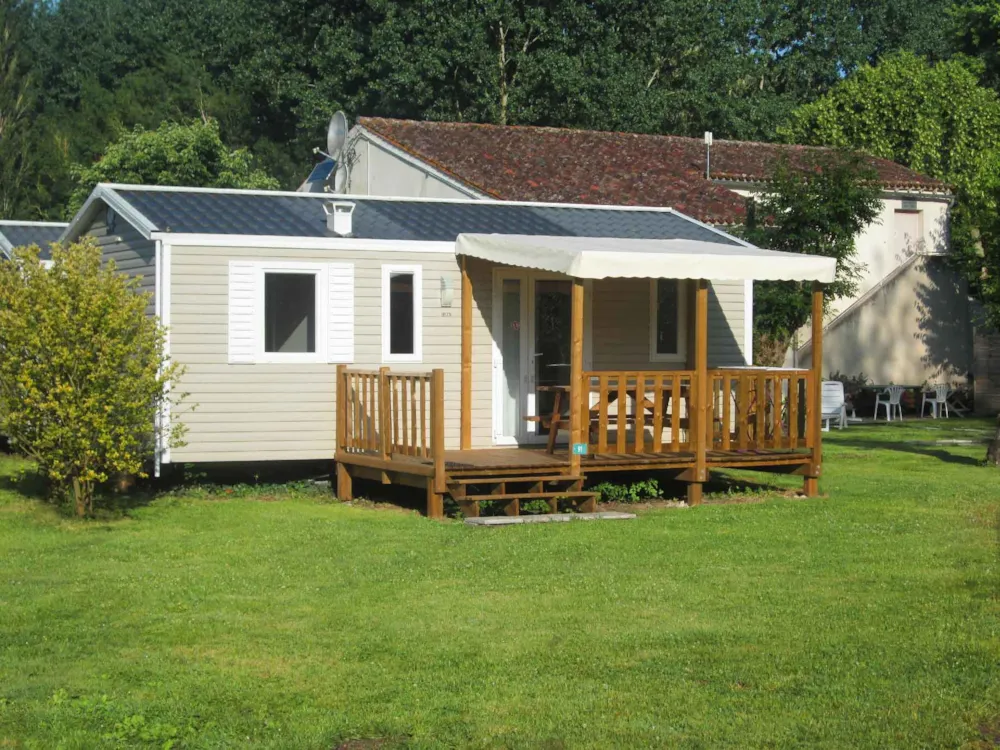 Mobilheim Ibiza 27,5M² + Halbüberdachte Terrasse - Klimaanlage Optional