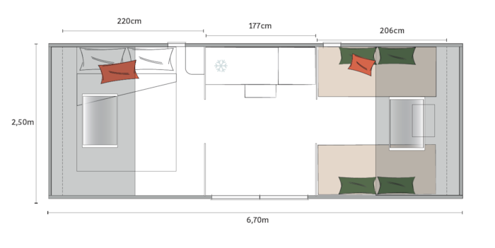 Sweet Coco - 2 Chambres + Frigidaire + Terrasse