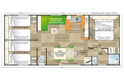 Alojamiento - Mobilhome Irm Cordelia (5 Adultos Y 2 Niños) - Camping BELLEVUE DES PALOMIERES