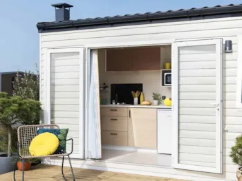 Mietunterkunft - Mobilheim Ugolin - 1 Schlafzimmer - Klimaanlage - Camping de L'Hérein