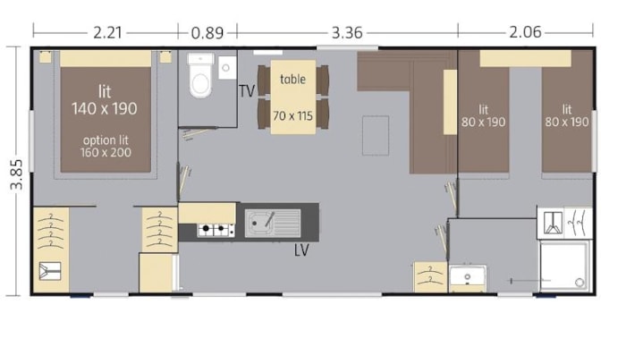 Mobilhome Paradise Climatisé Samedi