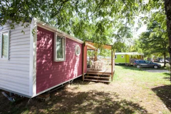Mietunterkunft - Mobilheim Confort 27M² 2 Zimmer + Überdachte Terrasse 12M² + Fernsehen - Camping La Clairière