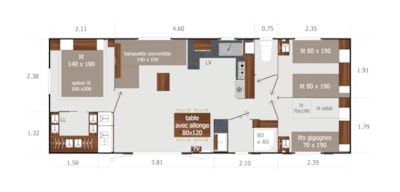 Mh Premium - 40m²- 3 bedrooms + 2 bathrooms + 18m² covered terrace + TV+ air conditioning — 7