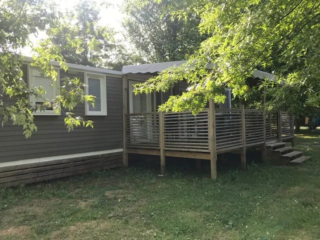 Mietunterkunft - Mh Premium 40M² 3 Chambres + 2 Salles De Bains + Terrasse Couverte 18M² + Tv+ Clim - Camping La Clairière