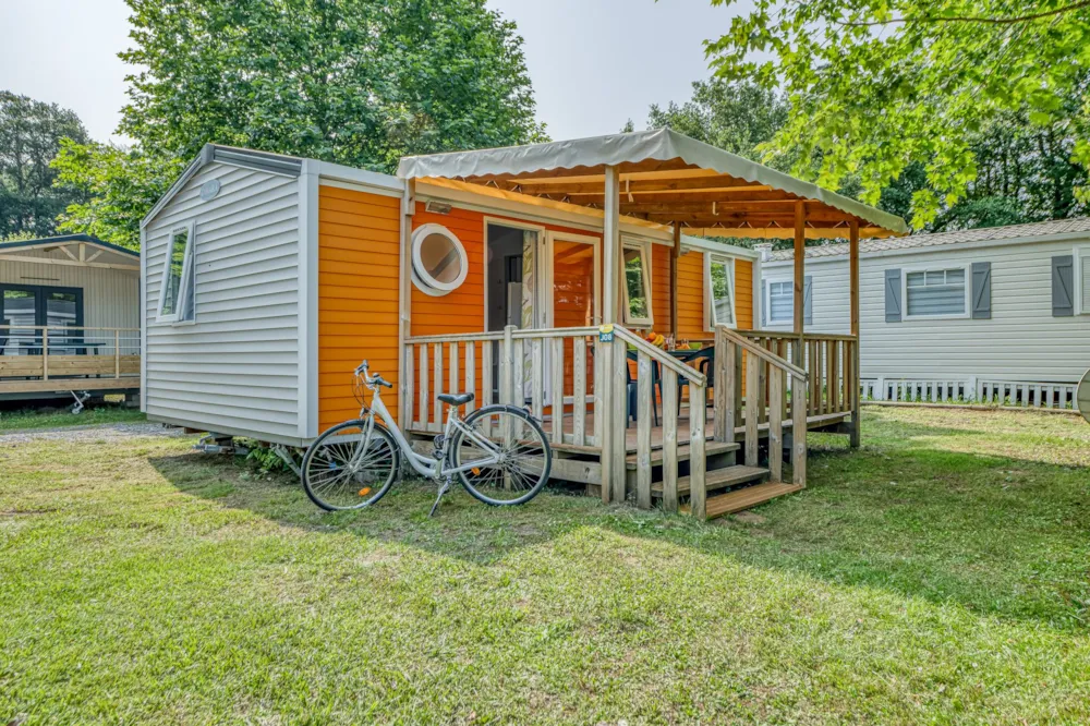 Mietunterkunft - Mobilheim Confort 33M² 3 Zimmer + Überdachte Terrasse 11-15M² + Fernsehen - Camping La Clairière