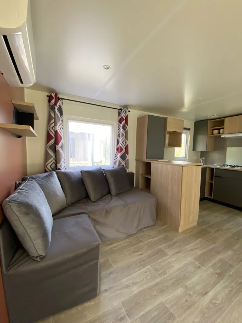 Mobil-Home Premium+ 36M² 2 Chambres + Terrasse Couverte 18M² + Tv+Clim+Lv