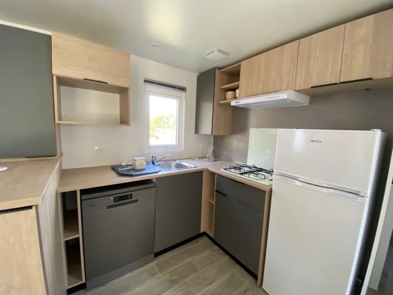 Mobil-Home Premium+ 36M² 2 Chambres + Terrasse Couverte 18M² + Tv+Clim+Lv