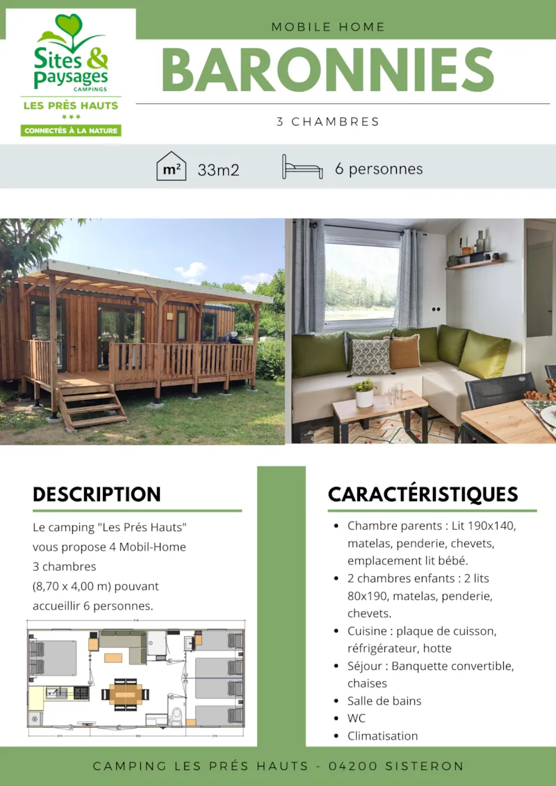 Mobil Home Privilège Baronnies 3 Chambres