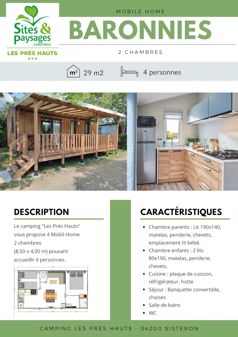 Mobil Home Privilège Baronnies 2 Chambres