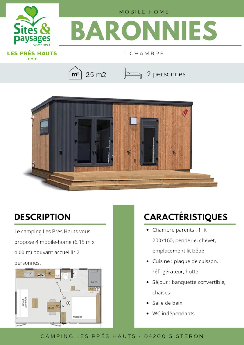 Mobil Home Privilège Baronnies 1 Chambre