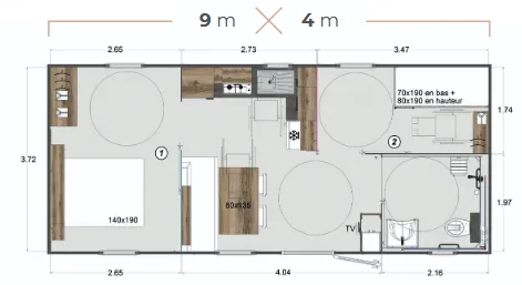 Mobil Home Privilège Baronnies 2 Chambres Pmr