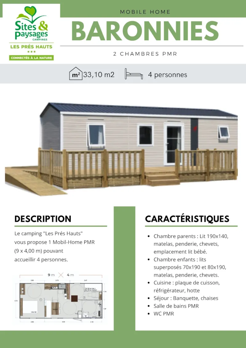 Mobil Home Privilège Baronnies 2 Chambres Pmr