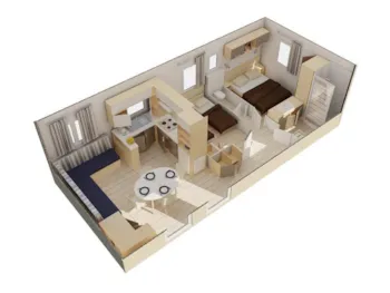 Accommodation - Mobile-Home Maldives 2 Bedrooms - Camping La Ferme du Bord de Mer