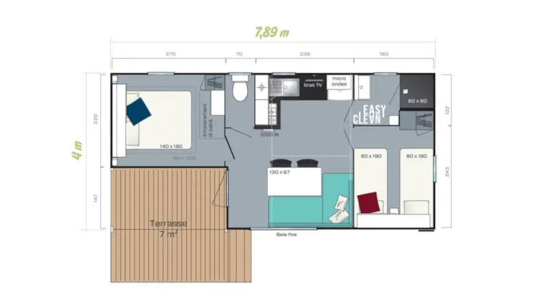 Mobil Home Loggia - 2 Chambres - Terrasse Semi Couverte, Vue Mer