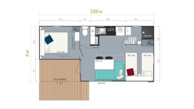 Mobile home Loggia - 2 bedrooms - semi-covered terrace, sea view — 3