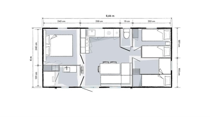 Mobil-Home Bali- 3 Chambres - Terrasse - Gamme Grand Confot