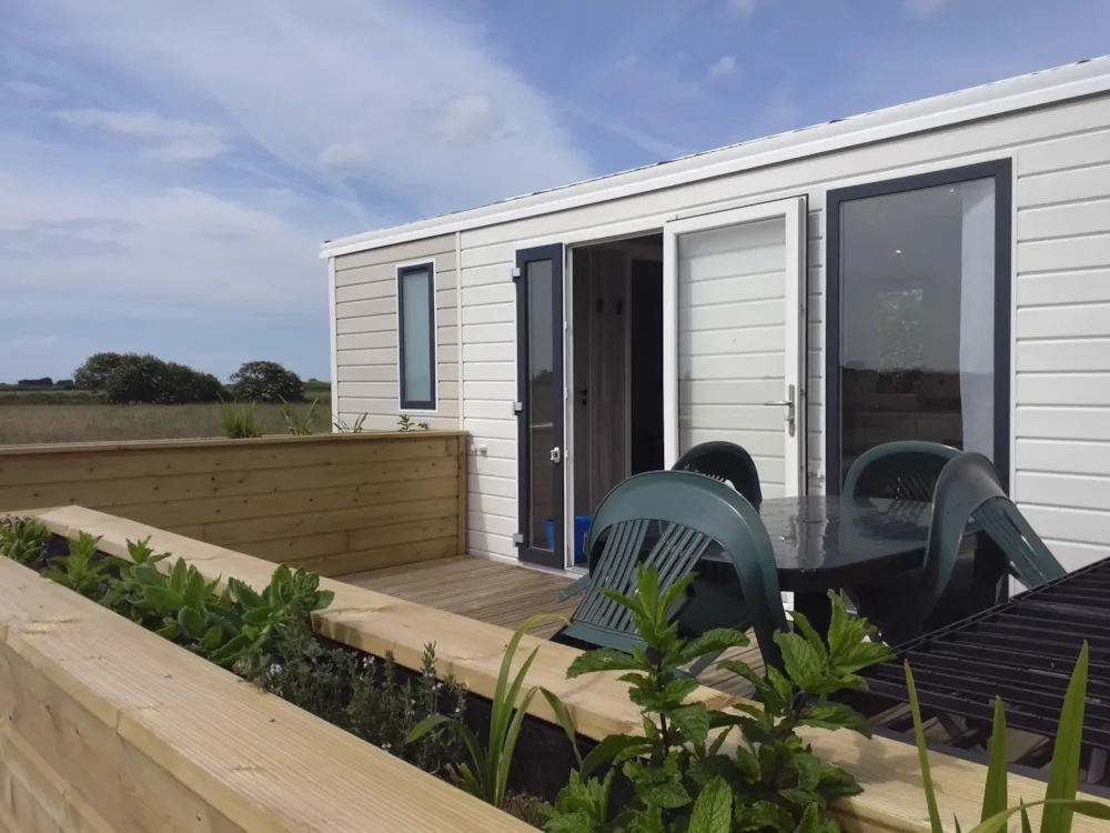 Location - Mobil Home Santa Fe 2 Chambres Terrasse - Camping La Ferme du Bord de Mer