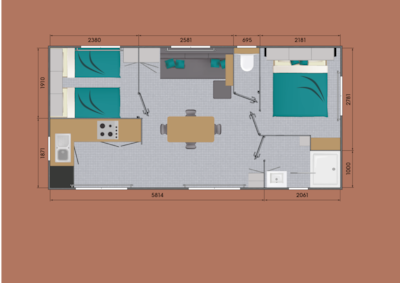 Mobil home Natura - 2 bedrooms - terrace — 4