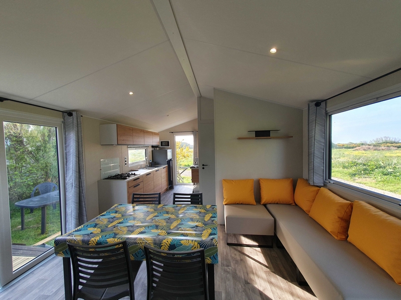 Location - Mobil-Home Bahia Panoramique 33M², 2 Chambres Avec Terrasse - Camping La Ferme du Bord de Mer
