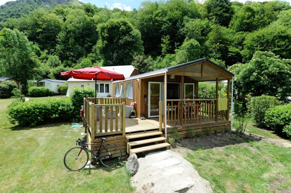 Mietunterkunft - Mobilheim Confort 23M² - 1 Schlafzimmer - Halbüberdachte Terrasse 18M² + Bbq+ Bettwäsche + Handtüche - Flower Camping Pyrénées Natura