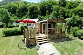 Mietunterkunft - Mobilheim Confort 23M² - 1 Schlafzimmer - Halbüberdachte Terrasse 18M² + Bbq+ Bettwäsche + Handtüche - Flower Camping Pyrénées Natura