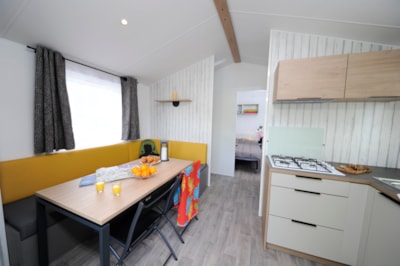 Mobile-home Confort 23m² - 1 bedroom - Half-covered terrace 18m² + BBQ + SHEETS + TOWELS